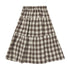Rylee + Cru Charcoal Check Tiered Midi Skirt